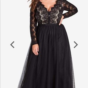 City Chic plus size lace/chiffon maxi dress